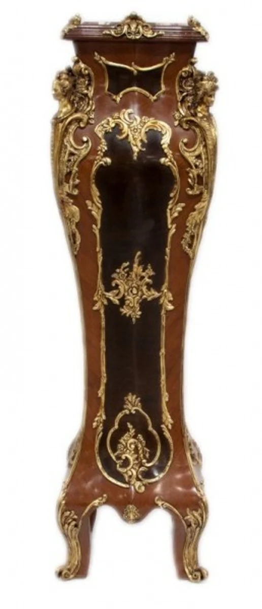 Casa Padrino luxury baroque columns Set Mahogany / Gold (2 pcs) H 160 cm x W 40 x L 40 cm