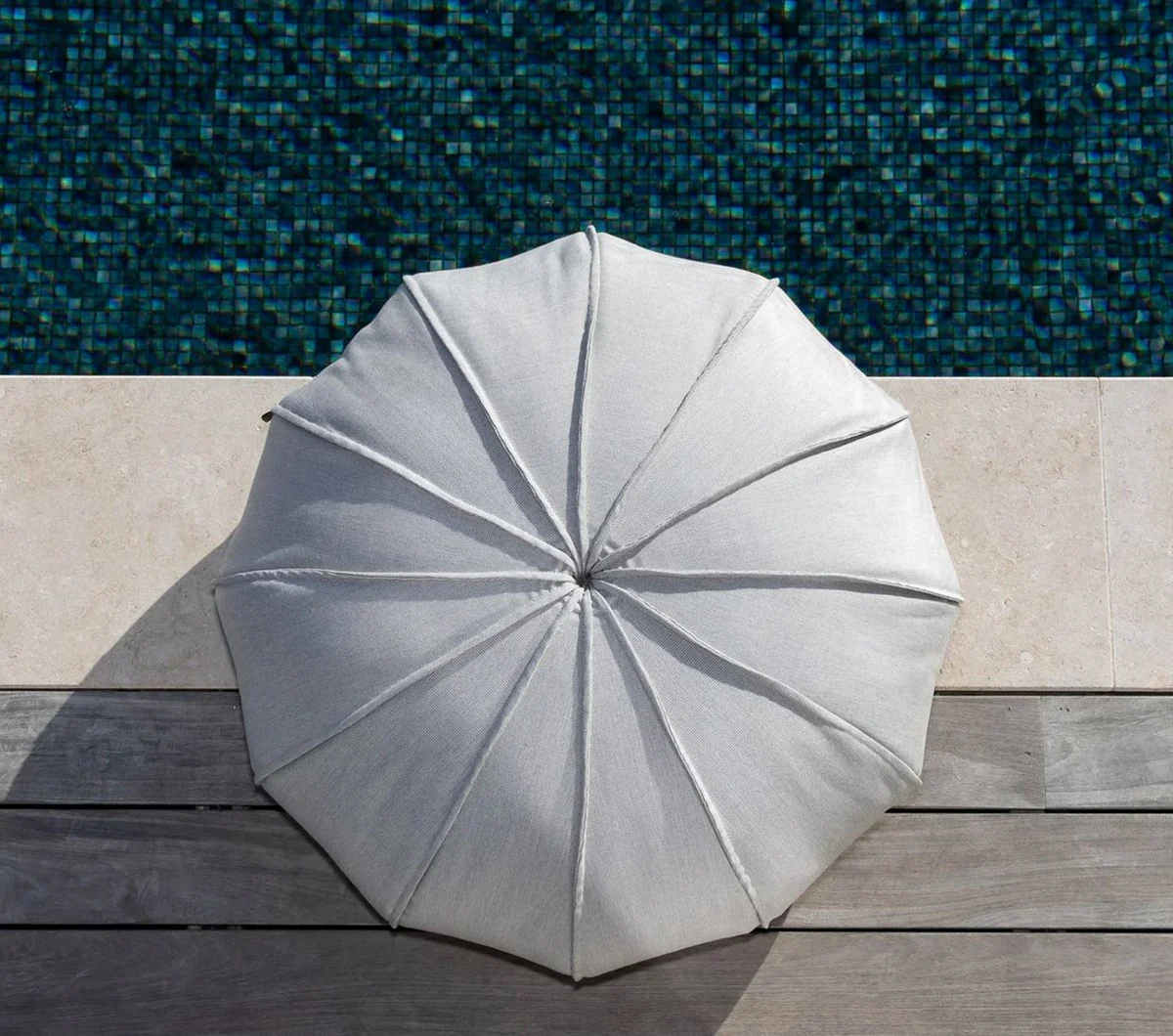Casa Padrino puf de lujo erizo de mar gris ? 90 x A. 45 cm - Puf flotante - Coj¨ªn de asiento hecho a mano - Decoraci¨®n de jard¨ªn - Decoraci¨®n de terraza - Decoraci¨®n de piscina