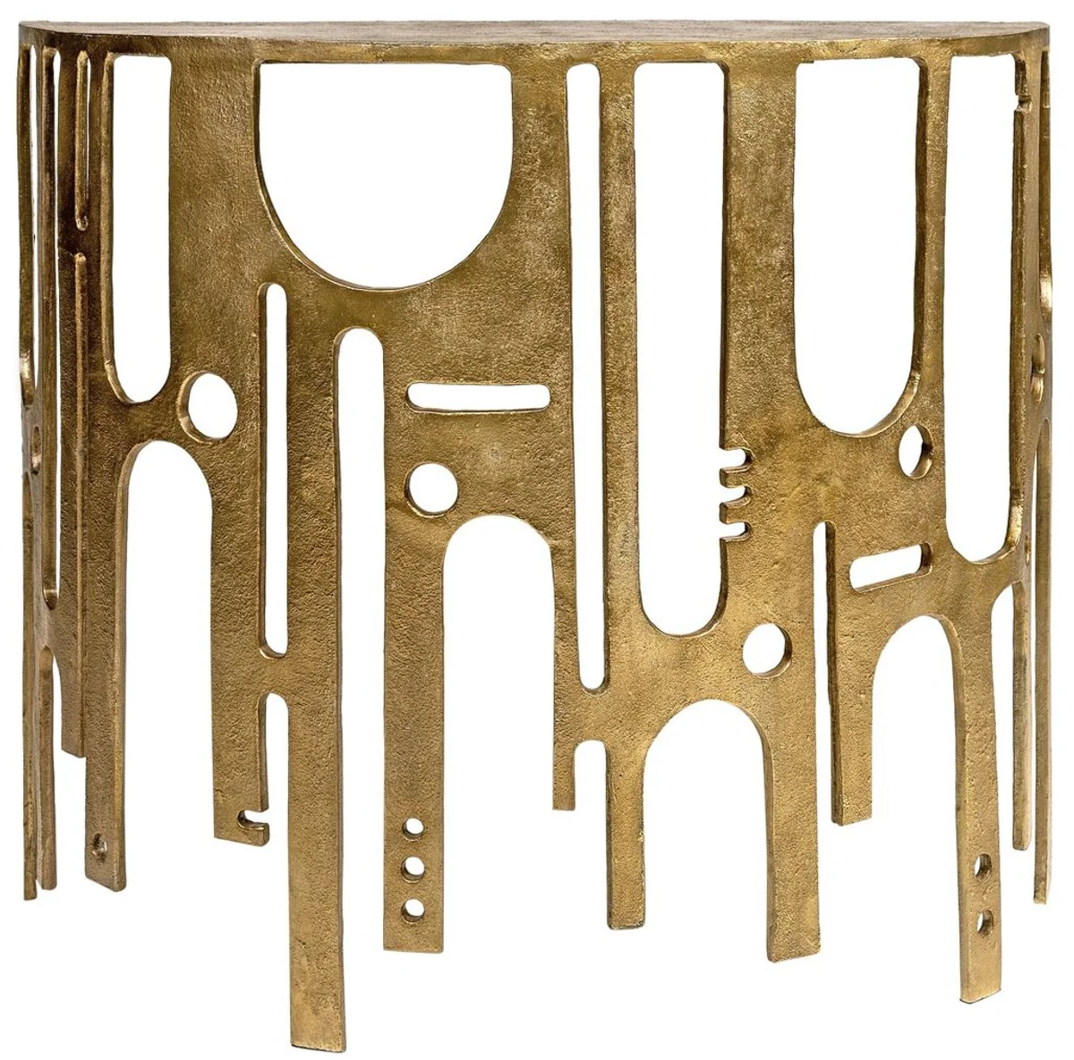 Casa Padrino consola de aluminio de dise?o bronce 90 x 45 x A. 75 - Mesa de consola semicircular - Muebles de sala - Colecci¨®n de Lujo