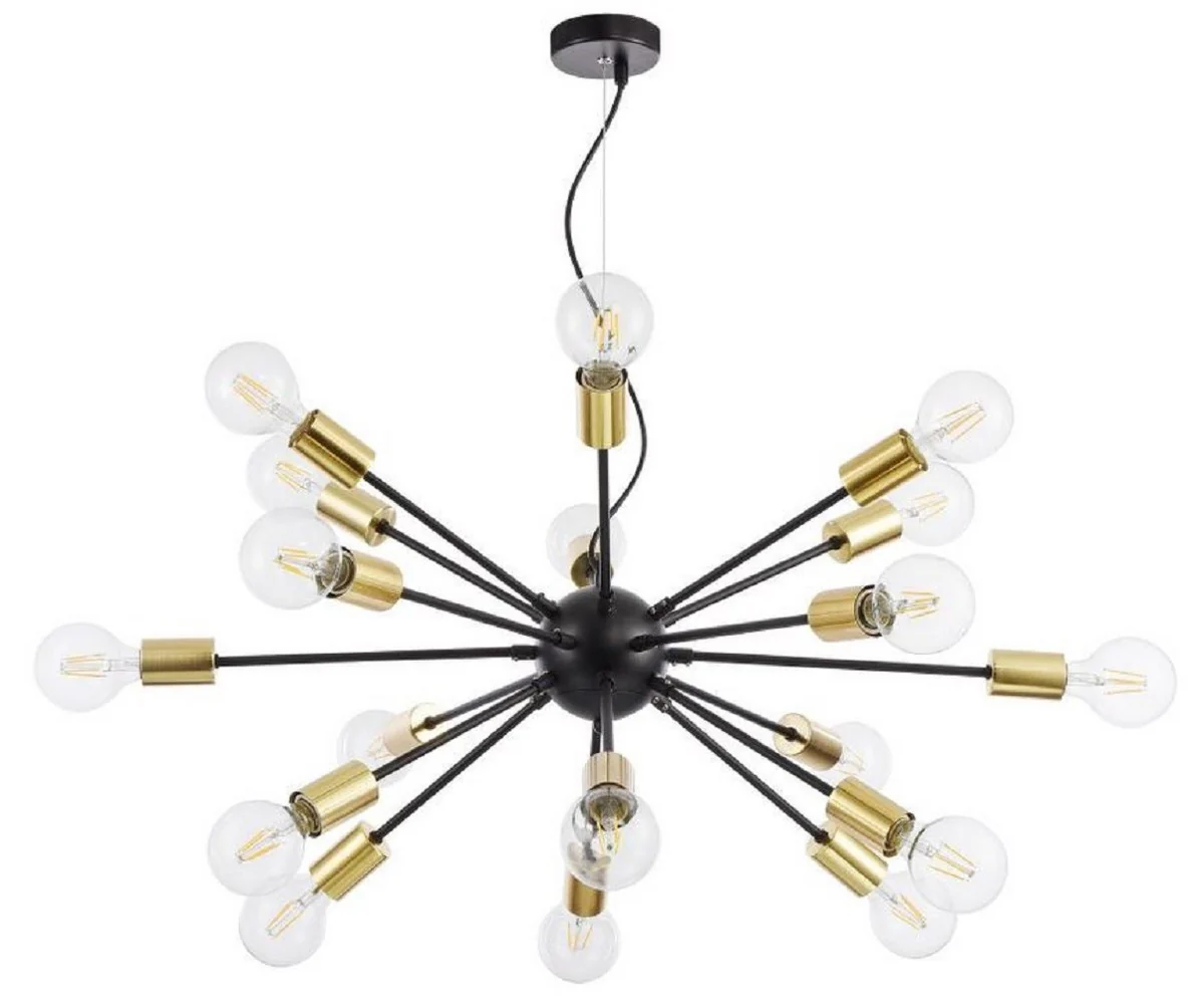 Casa Padrino lámpara colgante de lujo negro / latón Ø 98 x H. 74,2 cm - Lámpara de Hotel y Restaurante