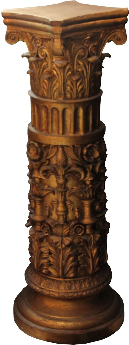 Casa Padrino, columna barroca dorada 103 x 37 cm - columna de estilo antiguo
