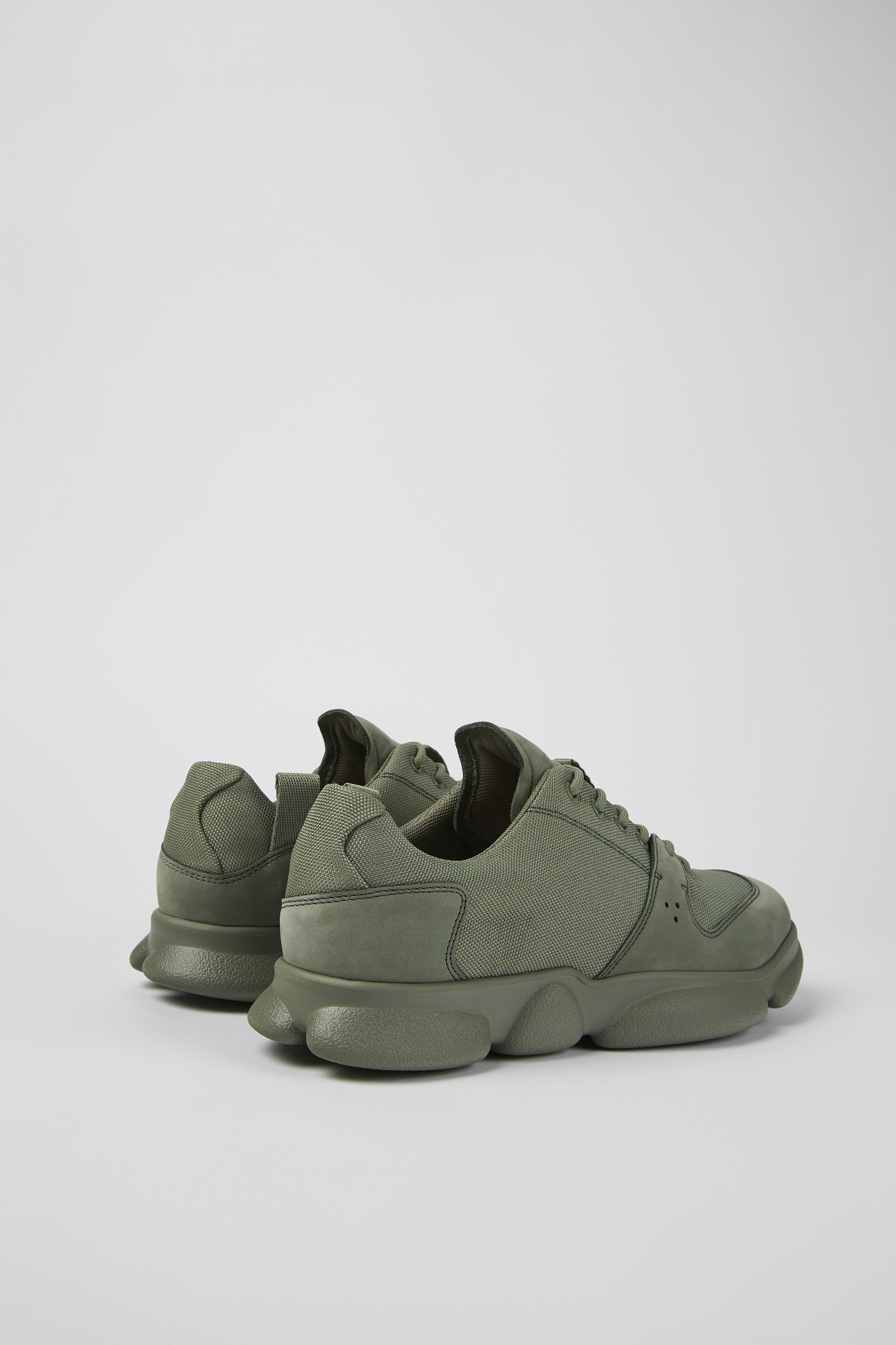 Karst - Green leather and recycled PET sneakers for men