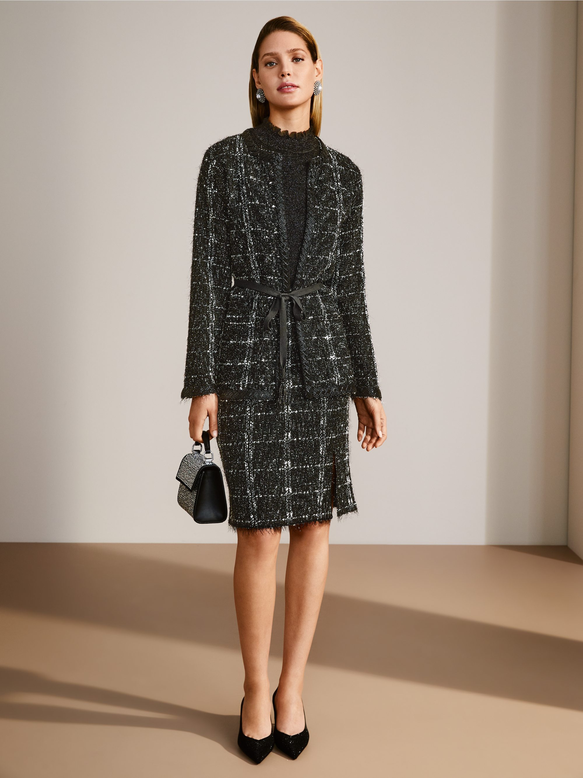 Marc-Cain Glitter check skirt