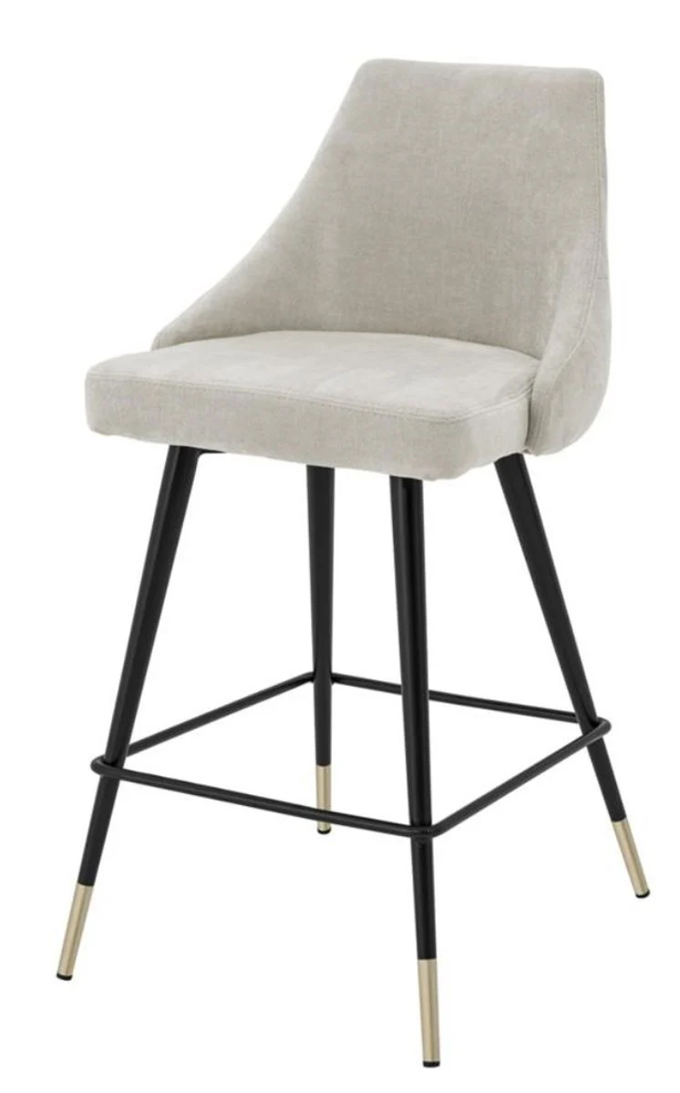 Casa Padrino luxury bar chair sand colors / black 47 x 52 x H. 91 cm - Luxury Bar Furniture