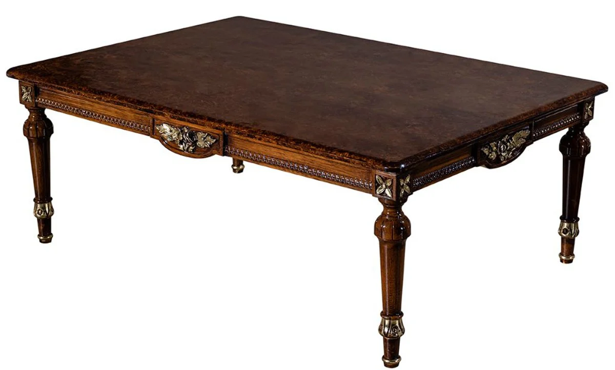 Casa Padrino mesa de centro barroco de lujo marr¨®n 122 x 86 x A. 46 cm - Mesa de sal¨®n de madera maciza en estilo barroco - Muebles de sal¨®n barrocos