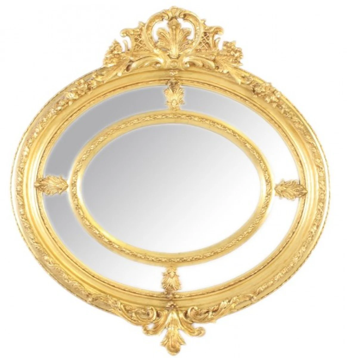 Casa Padrino Baroque wall mirror Round Gold 130 x 130 cm - Edel & Sumptuously - Golden Mirror