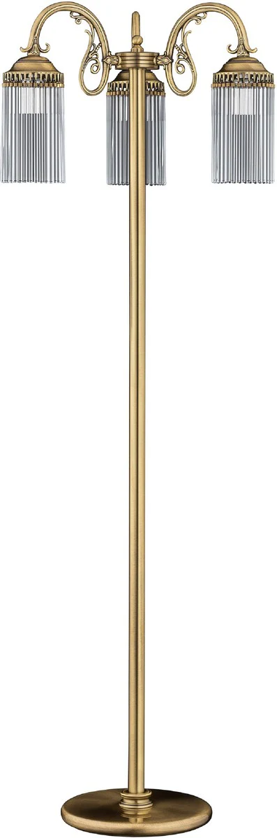 Casa Padrino l¨¢mpara de pie barroco de lujo lat¨®n con p¨¢tina A. 166 cm - L¨¢mparas de pie de estilo barroco