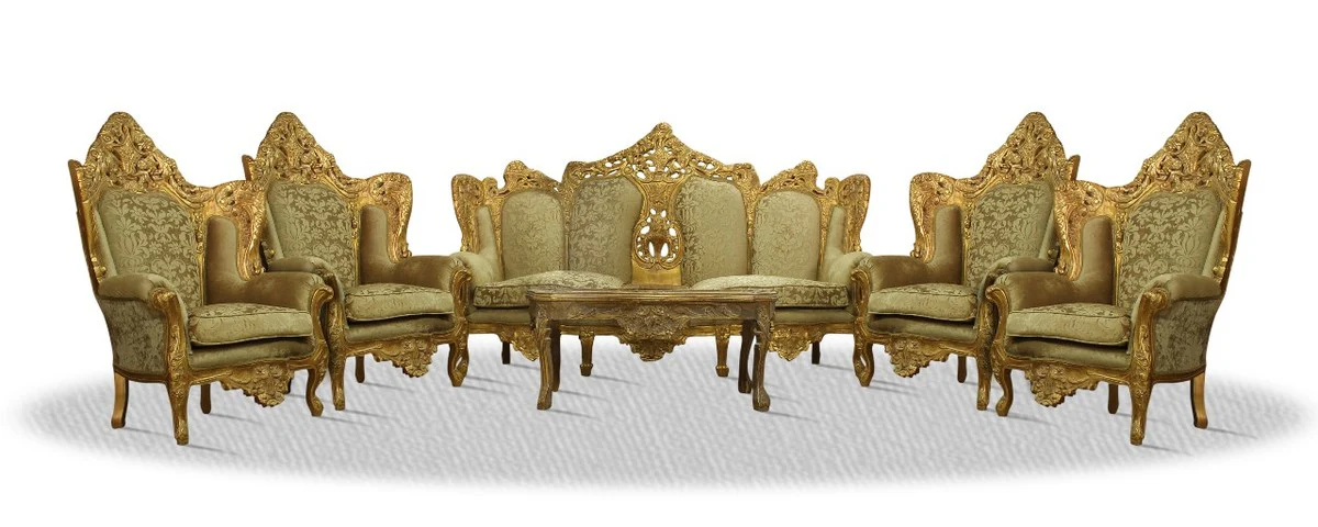 Casa Padrino baroque sofa set antique gold - Noble & Sumptuous
