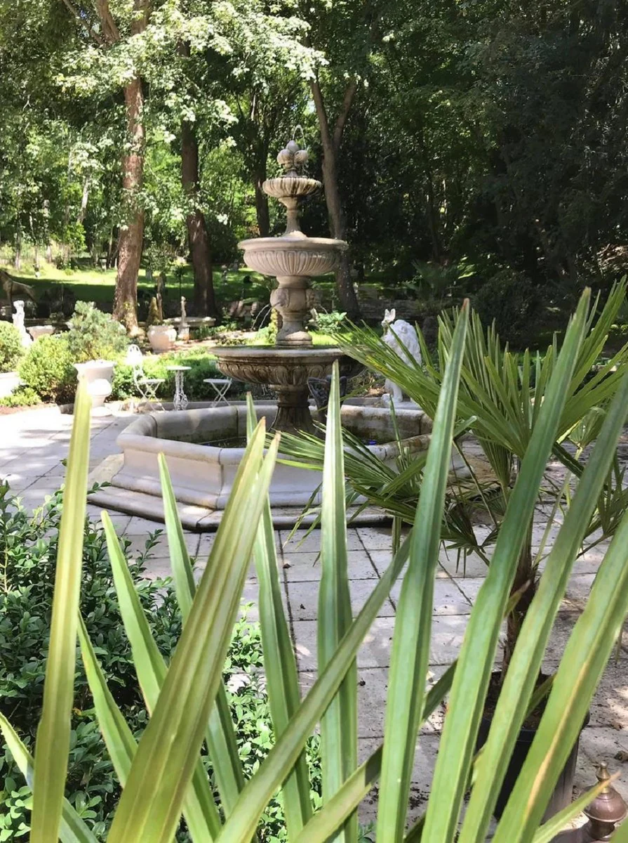 Casa Padrino fuente barroco con cenefa gris Ø 350 x A. 280 cm - Fuente de decoración de jardín - Magníficos accesorios de decoración de jardín barroco