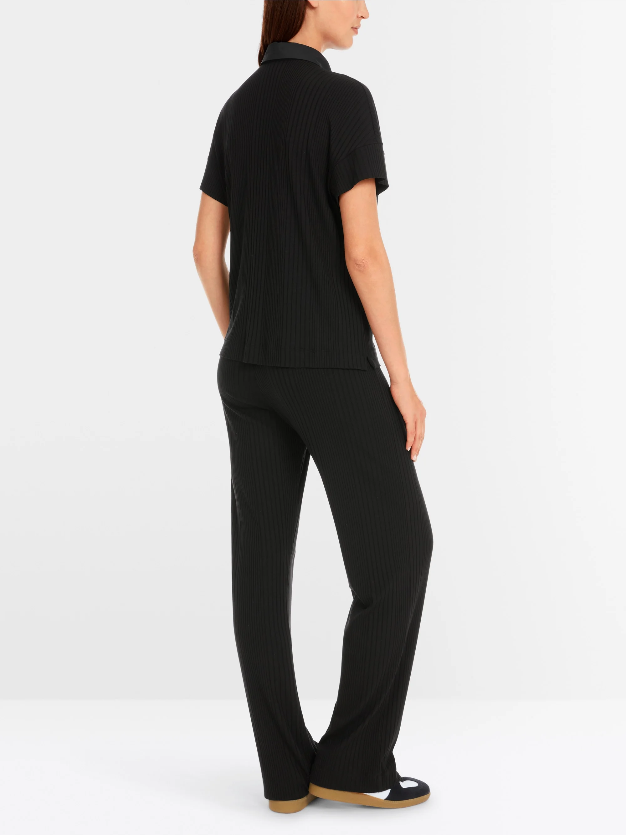 Marc-Cain Plain polo shirt in viscose stretch