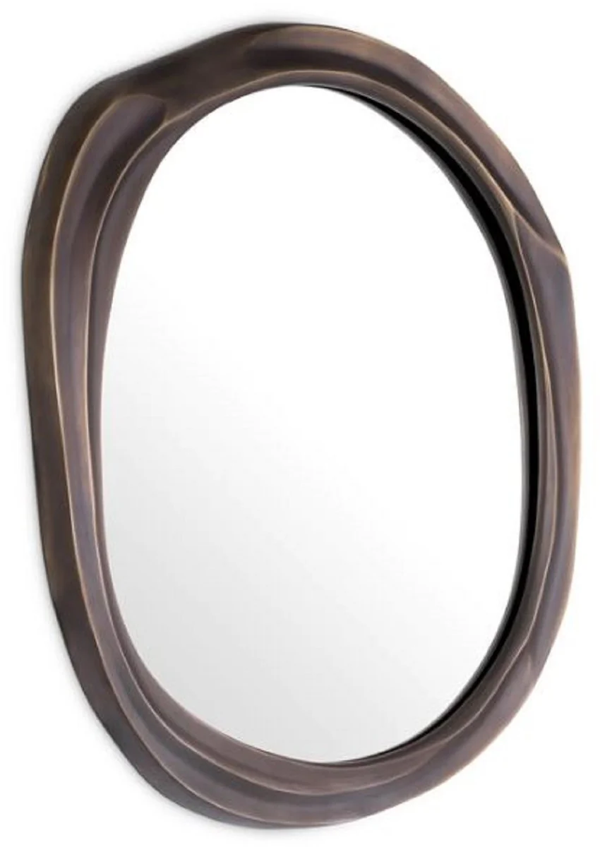 Casa Padrino espejo de pared de lujo bronce 76,5 x 3,5 x A. 81 cm - Espejo de sal¨®n de aluminio - Espejo de dormitorio - Espejo de armario - Muebles de lujo