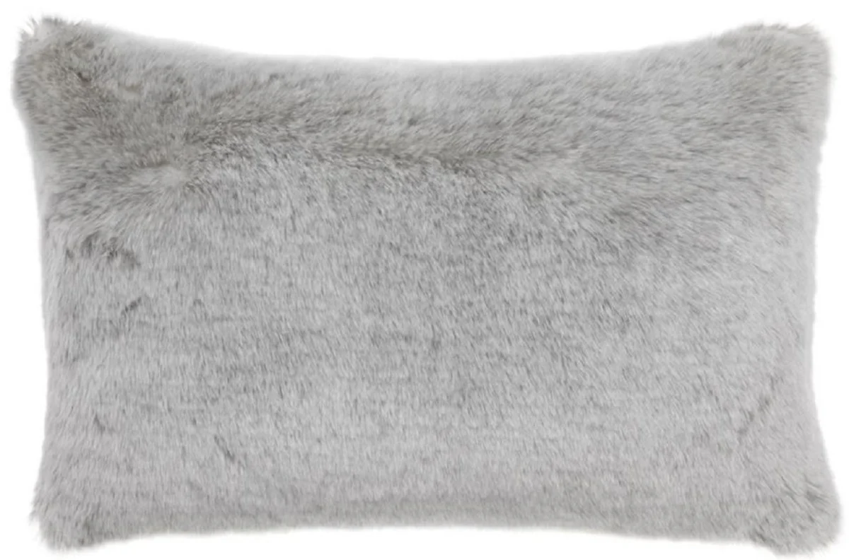 Casa Padrino almohada de piel sintética de lujo gris claro 60 x 40 cm - Accesorios de Decoración de la Sala de Estar