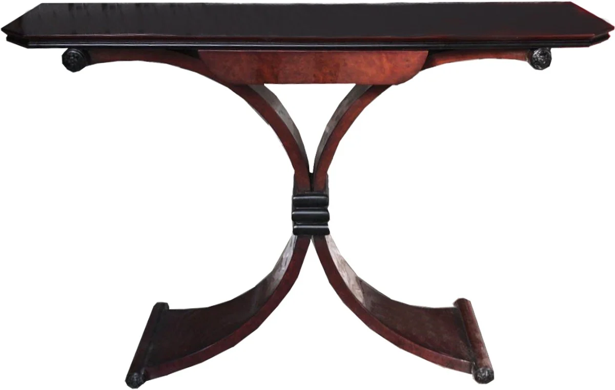 Consola Casa Padrino Art Deco marr¨®n con caj¨®n - mesa auxiliar 120 x 35 x H 95cm - mesa de estilo antiguo - muebles