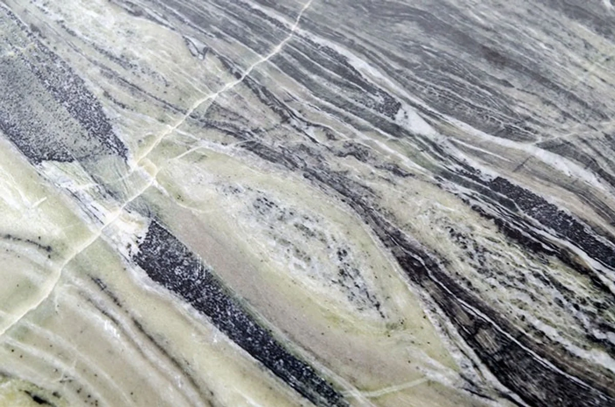 Casa Padrino Art Deco Side Table Gold metal / marble 35 x 35 cm Art Nouveau table - Furniture flower stand