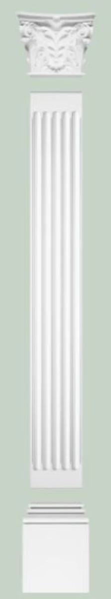 Casa Padrino decoración de pared barroco pedestal blanco 39 x 6,5 x A. 53,5 cm - Elemento Decorativo Pedestal Pilar