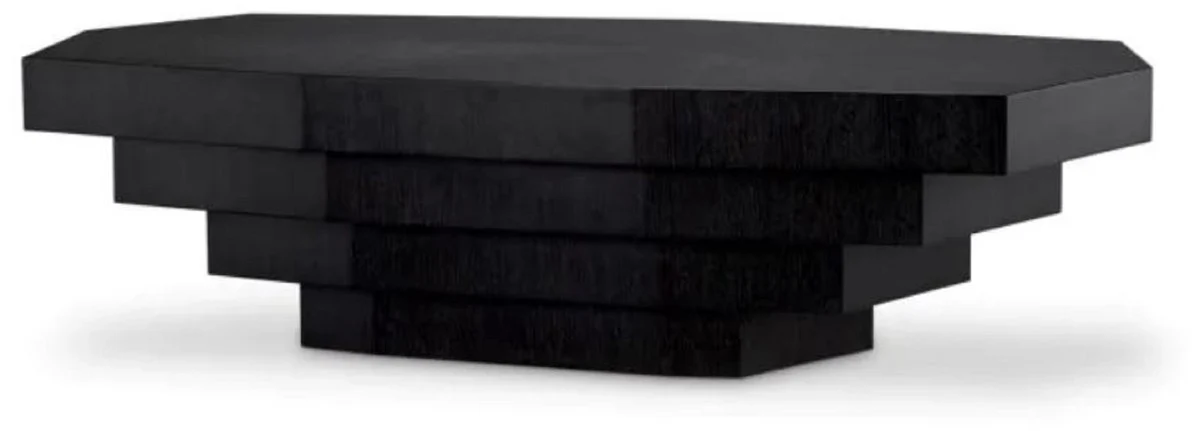 Casa Padrino mesa de centro / mesa de sal¨®n de lujo negro gris 140 cm
