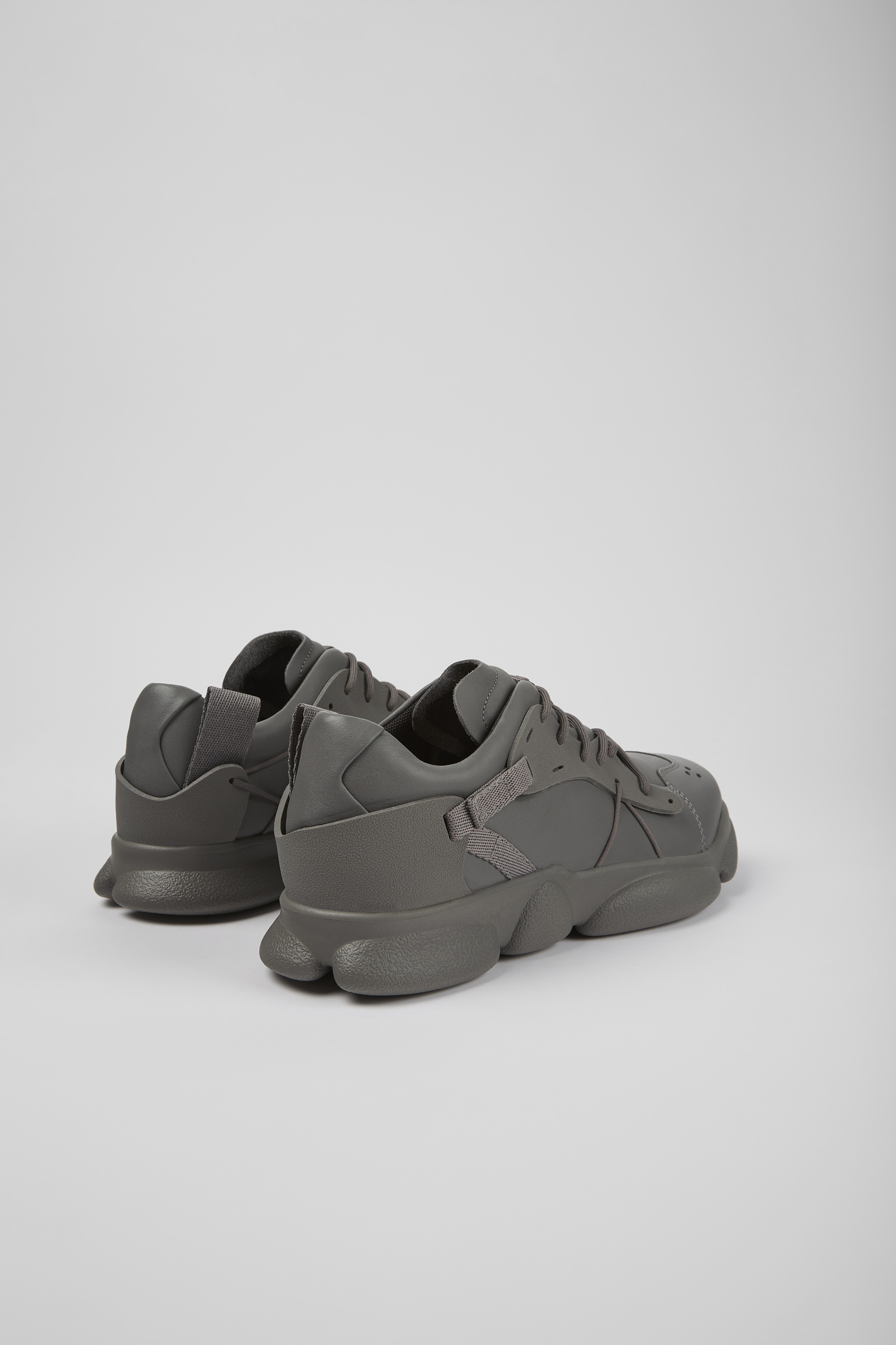 Karst - Gray leather and textile sneakers for men