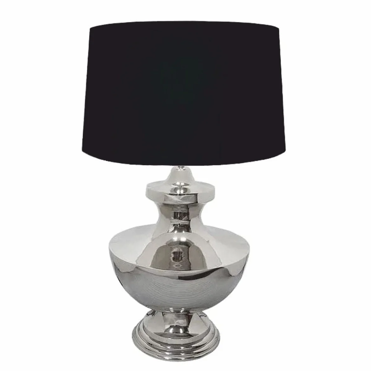 Casa Padrino l¨¢mpara de mesa Art Deco de metal plata / negro ? 46 x A. 69 cm