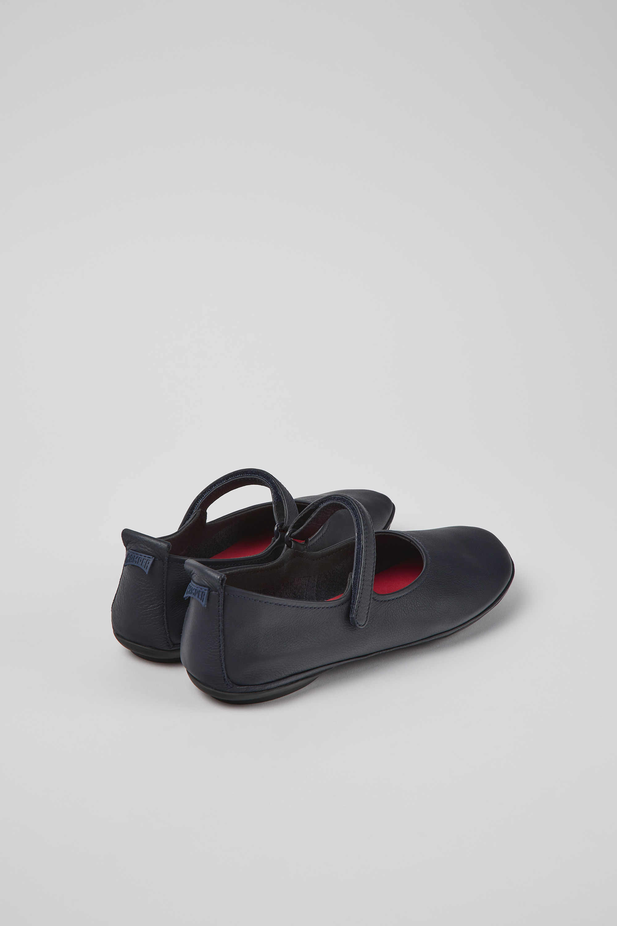 Right - Blue leather ballerinas for women