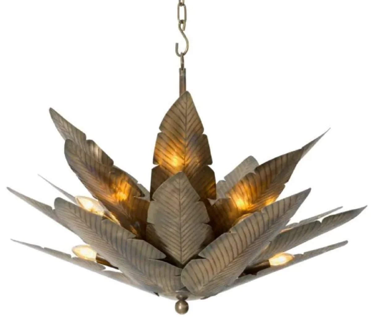 Casa Padrino l¨¢mpara de ara?a de lujo lat¨®n vintage ? 77 cm