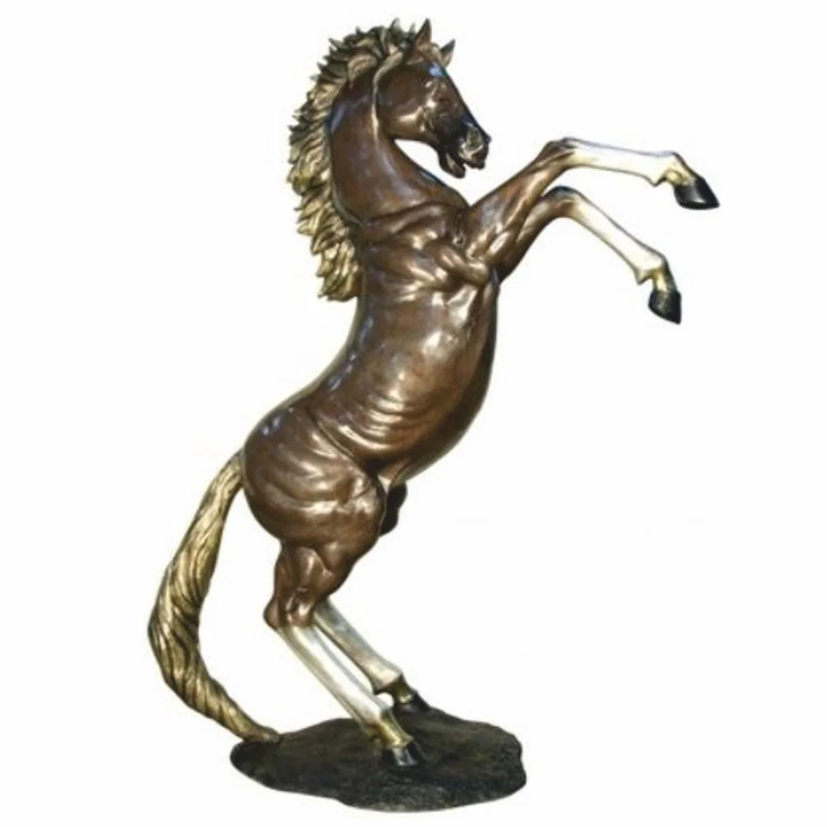 Casa Padrino escultura decorativa de jard¨ªn XXL de lujo de bronce caballo lado izquierdo marr¨®n / oro A. 307 cm