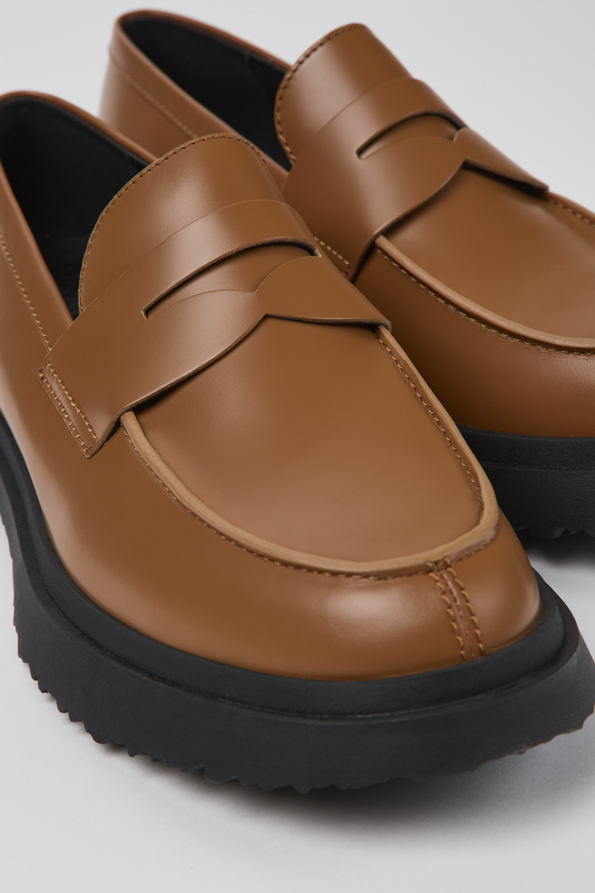 Walden - Brown leather loafers for men