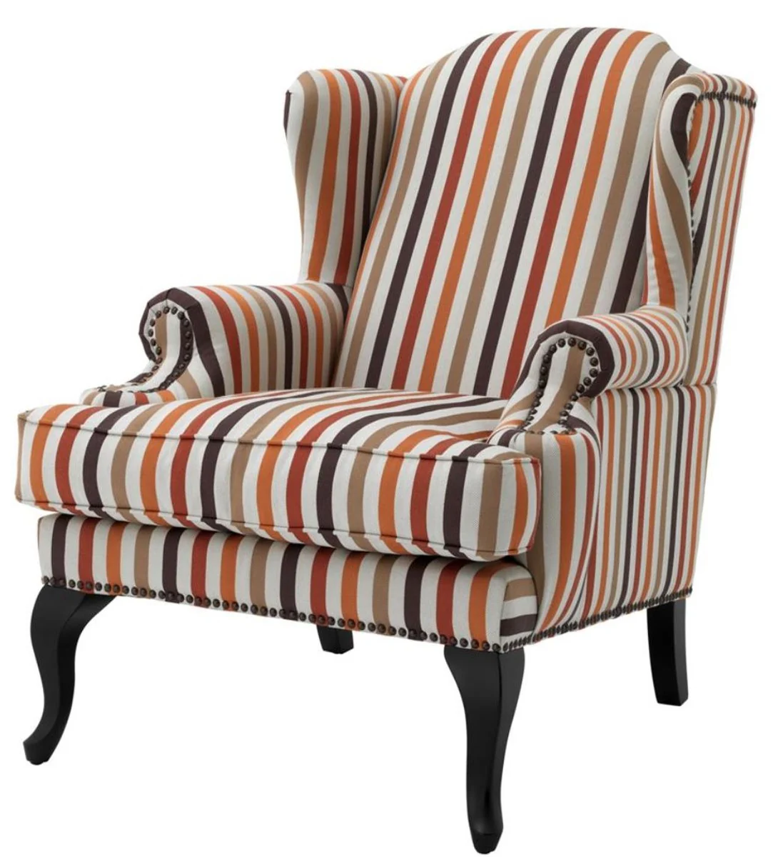 Casa Padrino sillón multicolores con patas negras 81 x 104 x H. 104 cm - colección de lujo