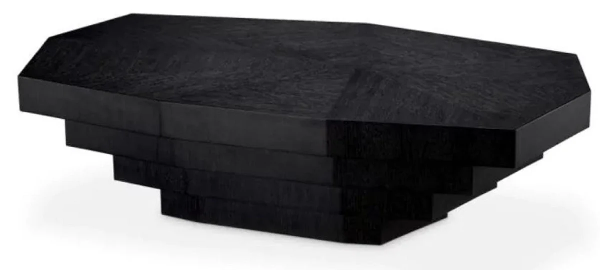 Casa Padrino mesa de centro / mesa de sal¨®n de lujo negro gris 140 cm