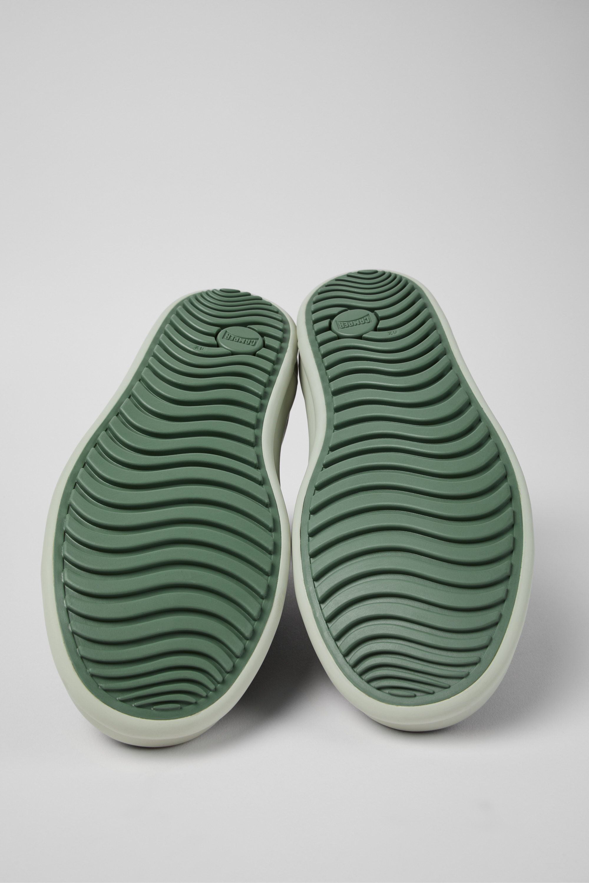 Chasis - Green-gray leather shoes for men