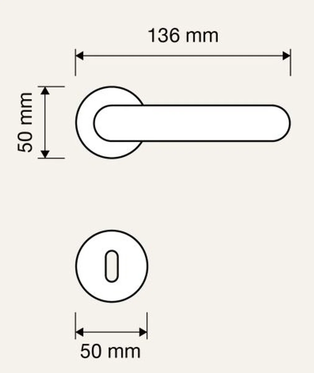 Casa Padrino conjunto de manijas de puerta art nouveau de lujo lat¨®n 13,6 x A. 5 cm - Manillas para puertas nobles con rosetas - Calidad de Lujo - Hecho en Italia