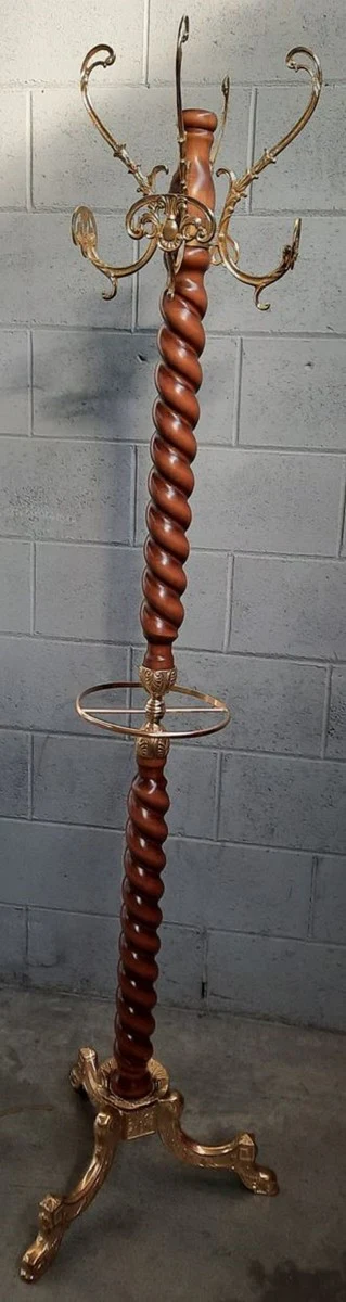 Casa Padrino perchero barroco de lujo marr¨®n / oro A. 177 cm - Barroco perchero - Mueble de guardarropa de estilo barroco - Mueble barroco - Interior barroco - Calidad de lujo - Hecho en Italia