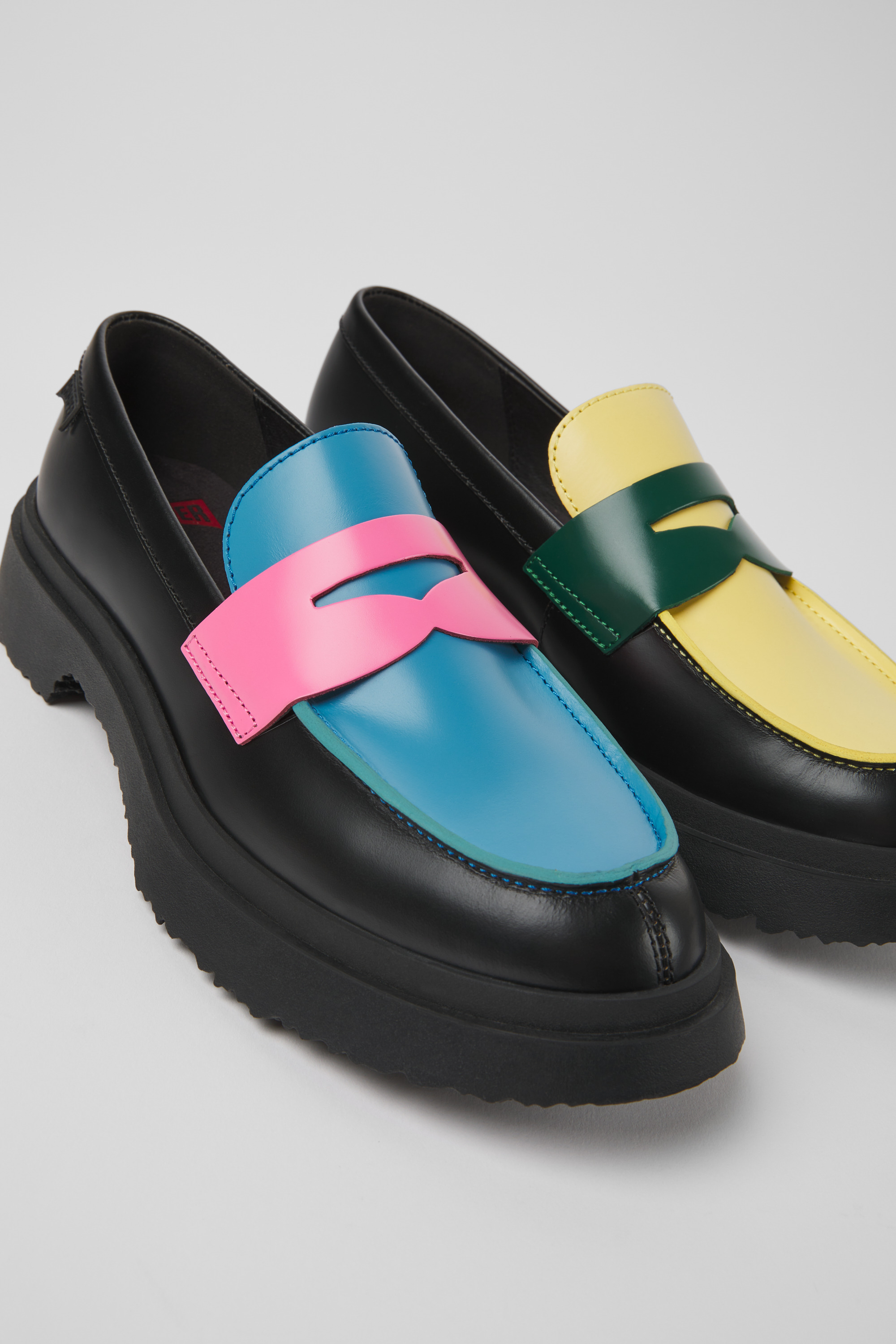 Twins - Multicolored leather loafers for women
