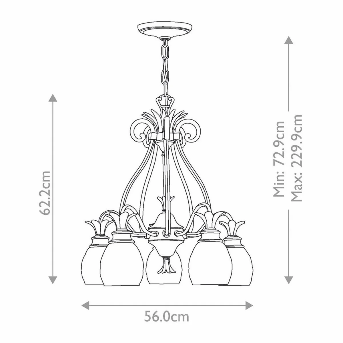 Casa Padrino l¨¢mpara de ara?a barroco de lujo de lat¨®n bronce ? 56 x A. 62,2 cm