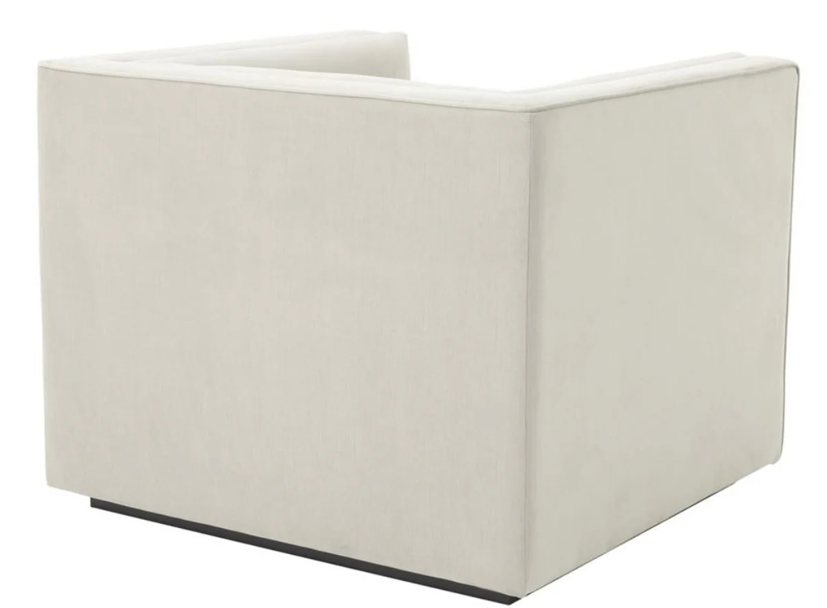 Casa Padrino sillón de lujo gris claro 92 x 86 x H. 73,5 cm - sillón de salón de lujo