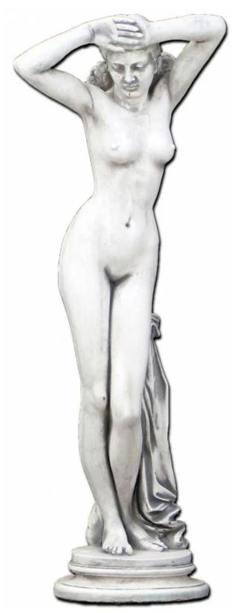 Casa Padrino Escultura de Decoraci¨®n de Jard¨ªn Art Nouveau Mujer Blanco / Gris A. 80 cm - Elegante Figura de Jard¨ªn - Accesorios de Decoraci¨®n de Jard¨ªn Barrocos y Art Nouveau