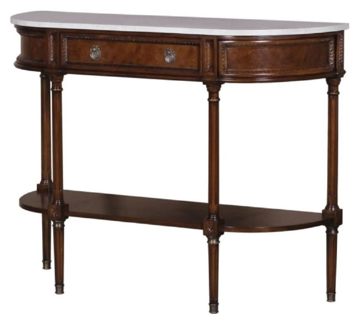 Casa Padrino consola Art Nouveau de lujo de caoba con encimera de m¨¢rmol marr¨®n oscuro / blanco 114 x 40 x H. 88 cm - Calidad de Lujo