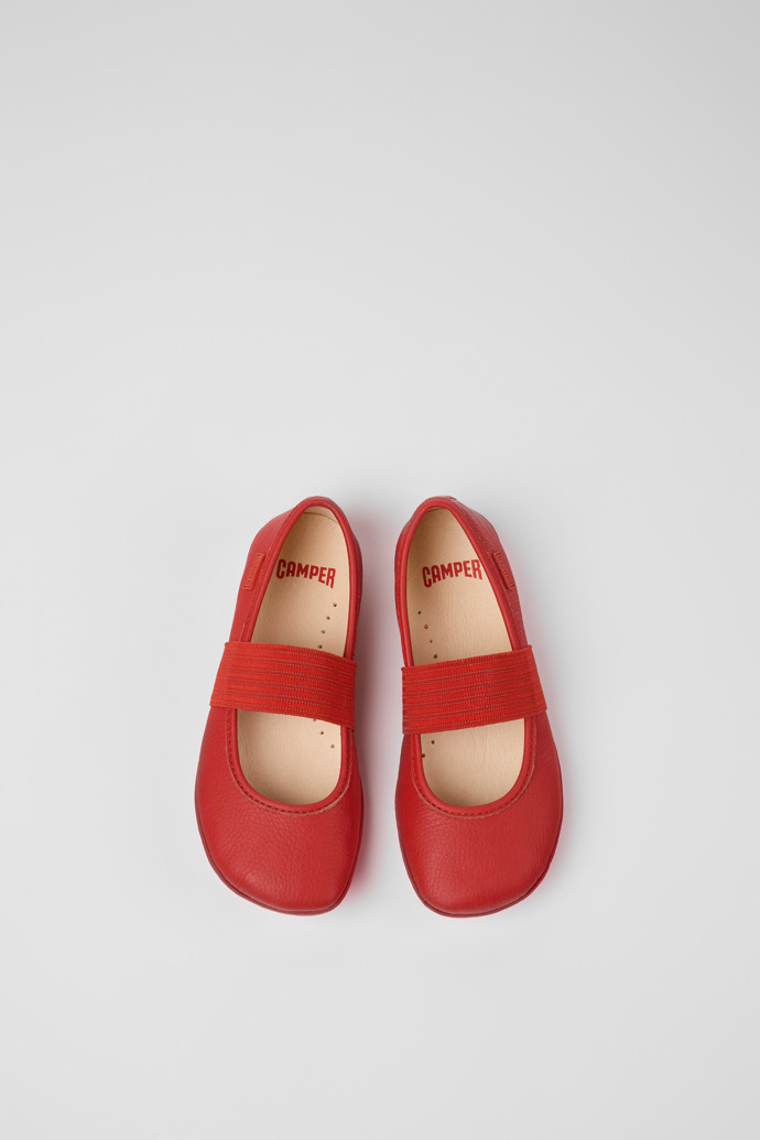 Right Red leather ballerinas for children