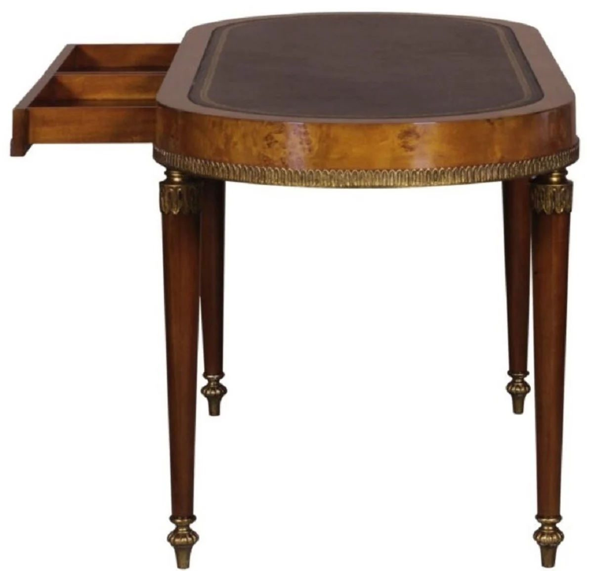 Casa Padrino escritorio de lujo de estilo Art Nouveau con 2 cajones marrón claro / marrón 160 x 68 x H. 77 cm - Muebles de Oficina de Lujo