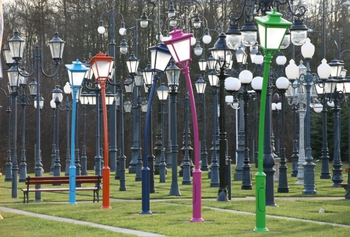 Casa Padrino linterna de jard¨ªn Art Nouveau naranja A. 353,5 cm - Iluminaci¨®n exterior