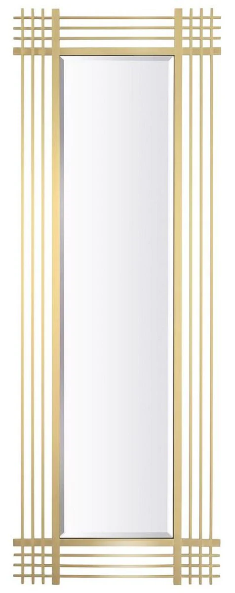 Casa Padrino espejo de pared de lujo de acero inoxidable lat¨®n 80 x 3 x A. 220 cm - Espejo de sal¨®n - Espejo de dormitorio - Espejo de armario - Muebles de Lujo