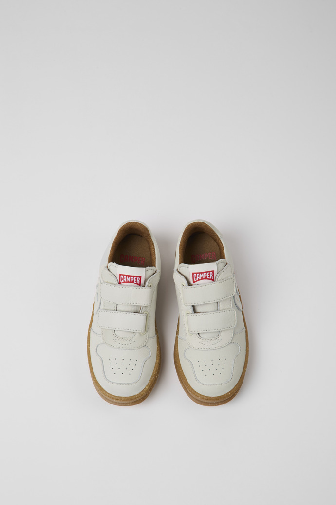 Runner Sneakers in white undyed leather