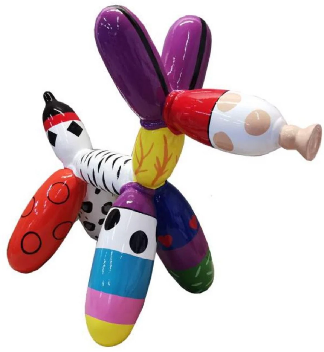 Casa Padrino escultura decorativa de diseño de lujo perro de globo colorido 100 cm - Figura decorativa grande XXL - Escultura decorativa XXL - Esculturas y figuras decorativas - Esculturas de lujo