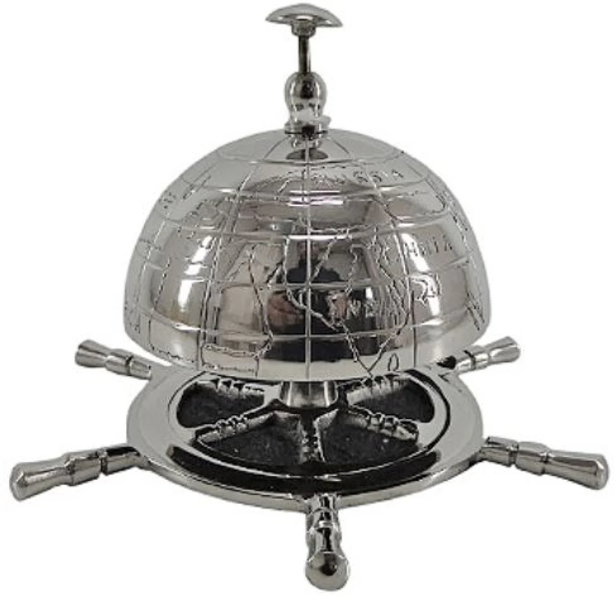 Casa Padrino campanilla decorativa marinero plata Ø 18 x H. 12 cm - Accesorios Hotel