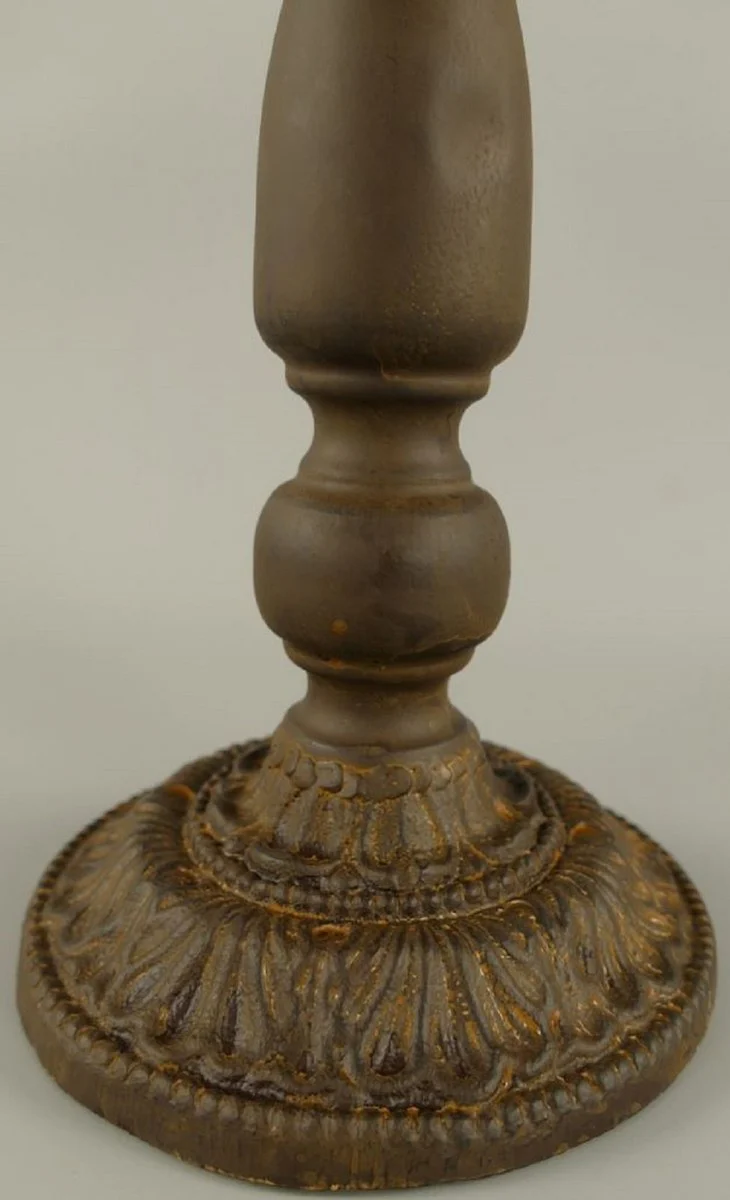 Casa Padrino baño de pájaros Art Nouveau con 2 pájaros decorativos marrón antiguo 27 x 27 x A. 28 cm - Pequeño baño de pájaros de metal - Decoración de Jardín