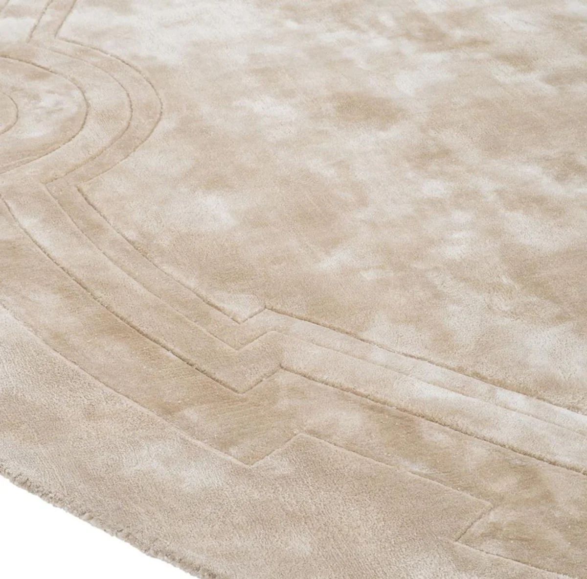 Casa Padrino Alfombra de Lujo de Lujo Beige Diámetro 280 cm - Edición Limitada