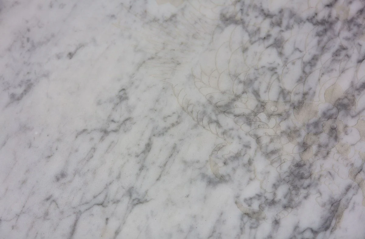 Casa Padrino mesa de centro de diseño blanco con patrón / negro 64 x 48 x H. 40 cm - Mesa de Centro de Lujo con Tablero de la Mesa