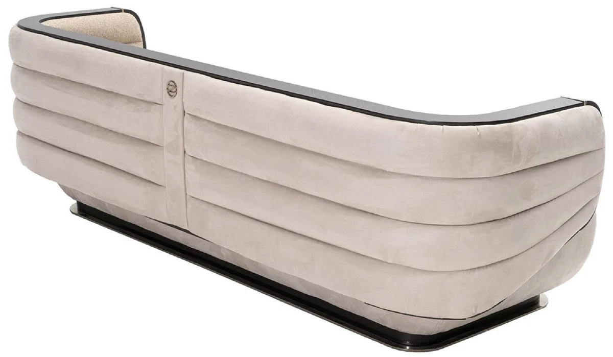 Casa Padrino sof¨¢ de lujo crema / gris / negro / oro 275 x 95 x A. 80 cm - Sof¨¢ de sal¨®n - Sof¨¢ de hotel - Muebles de sal¨®n - Muebles de hotel - Muebles de lujo - Interiores de lujo