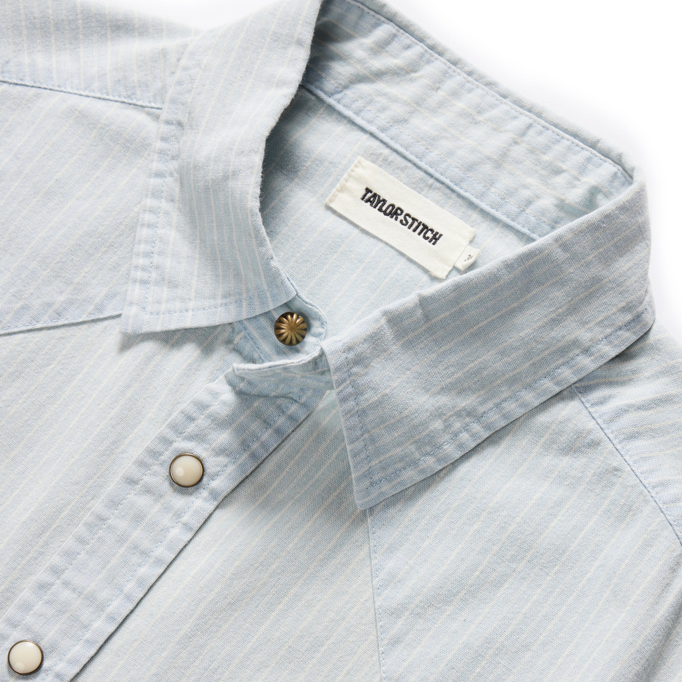 The Western Shirt in Bleached Indigo Stripe
