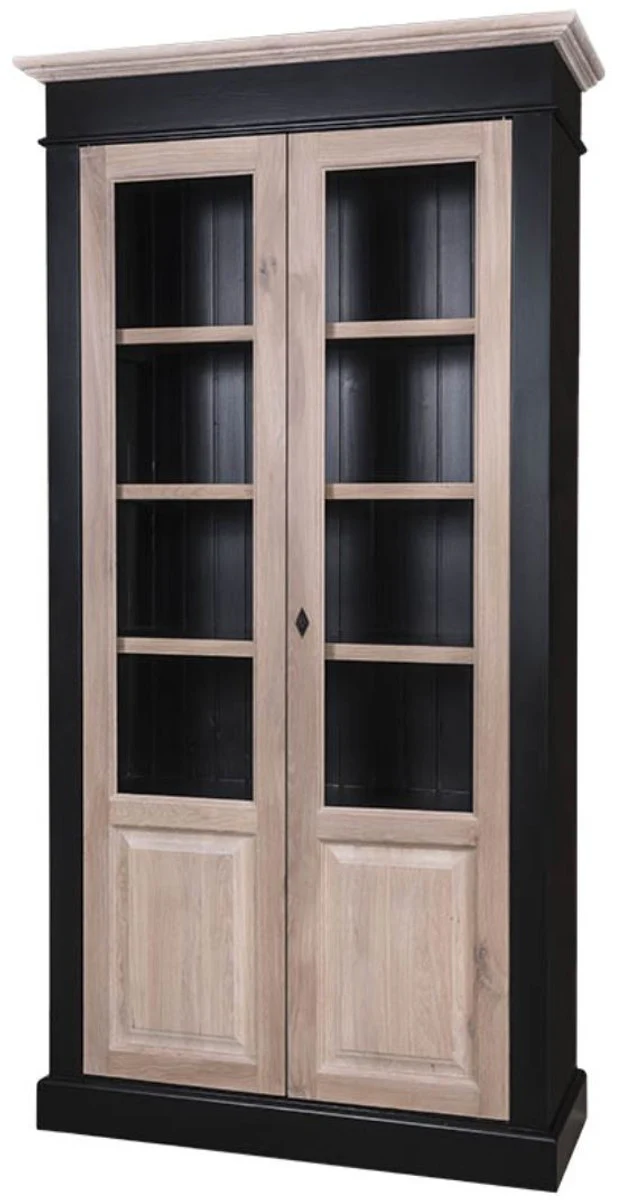 Casa Padrino country style living room cabinet black / natural 109 x 40 x H. 210 cm - Living Room Furniture in Country Style