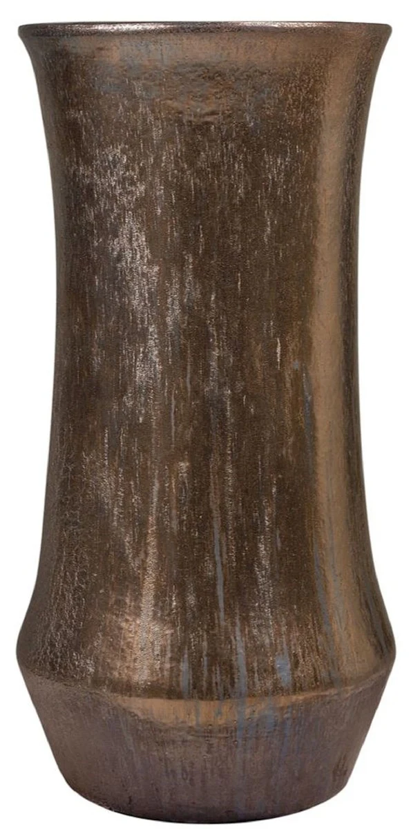 Casa Padrino Maceta Art Nouveau Bronce Ø 43 x A. 87 cm - Maceta Redondo Hecho a Mano de Terracota - Accesorios de Decoración de Jardín y Terraza